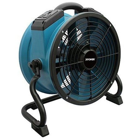 XPOWER MANUFACTURE XPOWER Manufacture X-34AR-Blue Variable Speed Sealed Motor Industrial Axial Fan with Power Outlets; Blue X-34AR-Blue